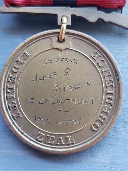 1928 USMC Good Conduct Medal James G. Sturgeon