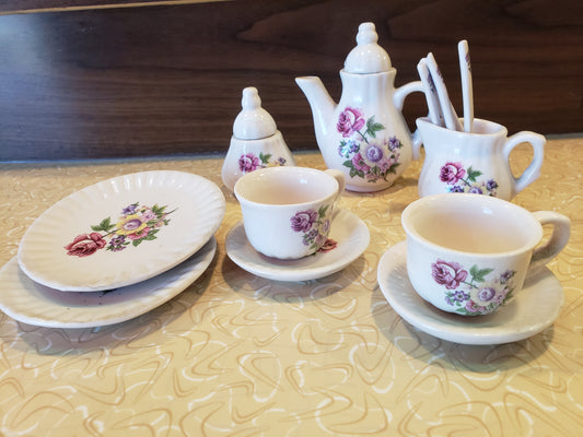 Floral miniature tea set