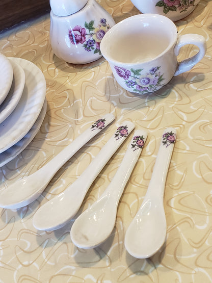 Floral miniature tea set