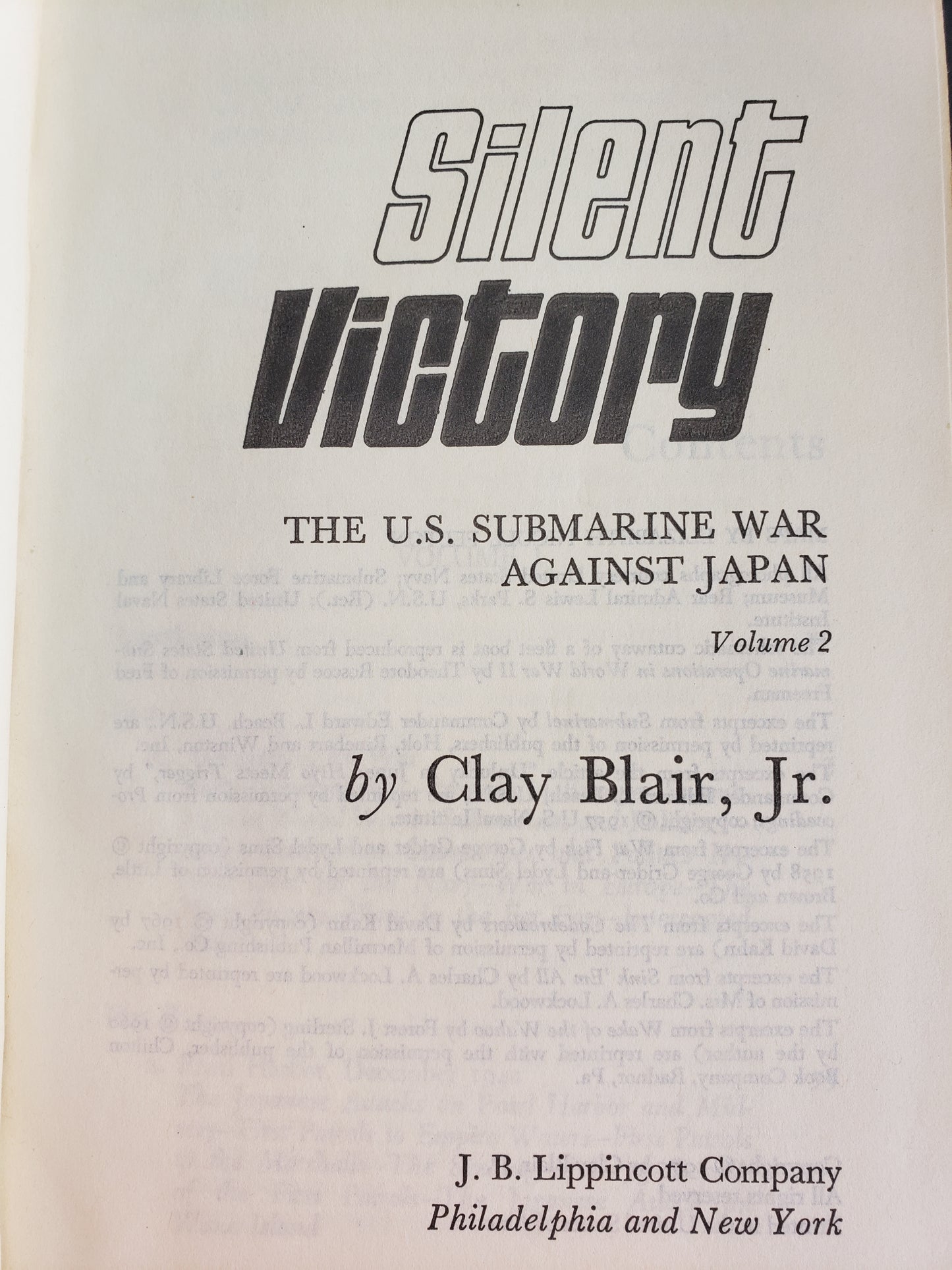 Silent Victory Volume 2 by Clay Bair, Jr.