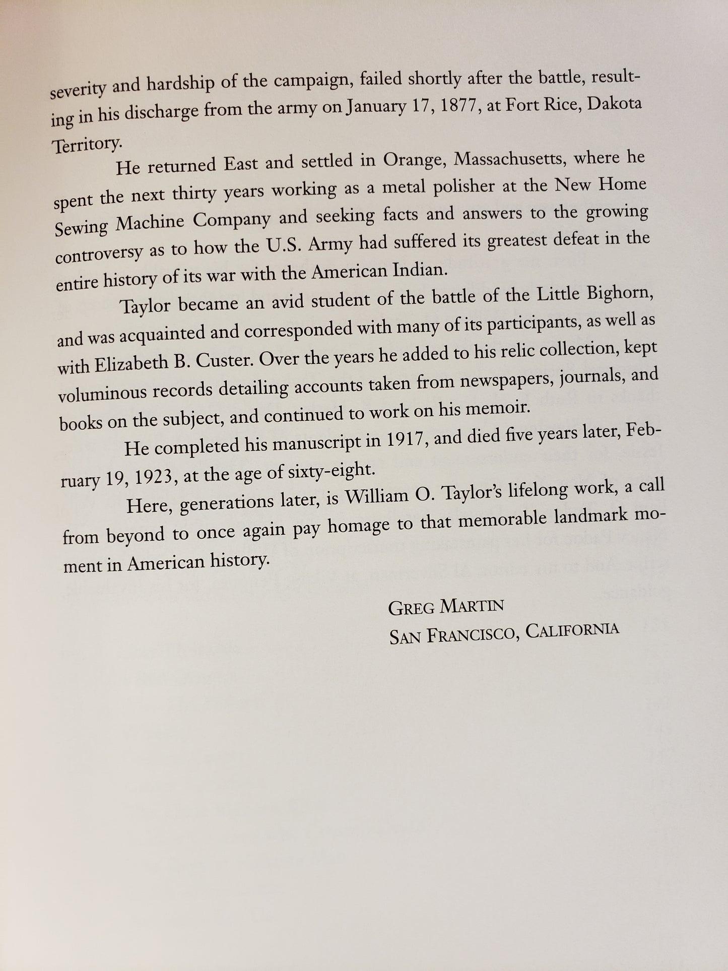 With Custer on the Little Bighorn by William O. Taylor