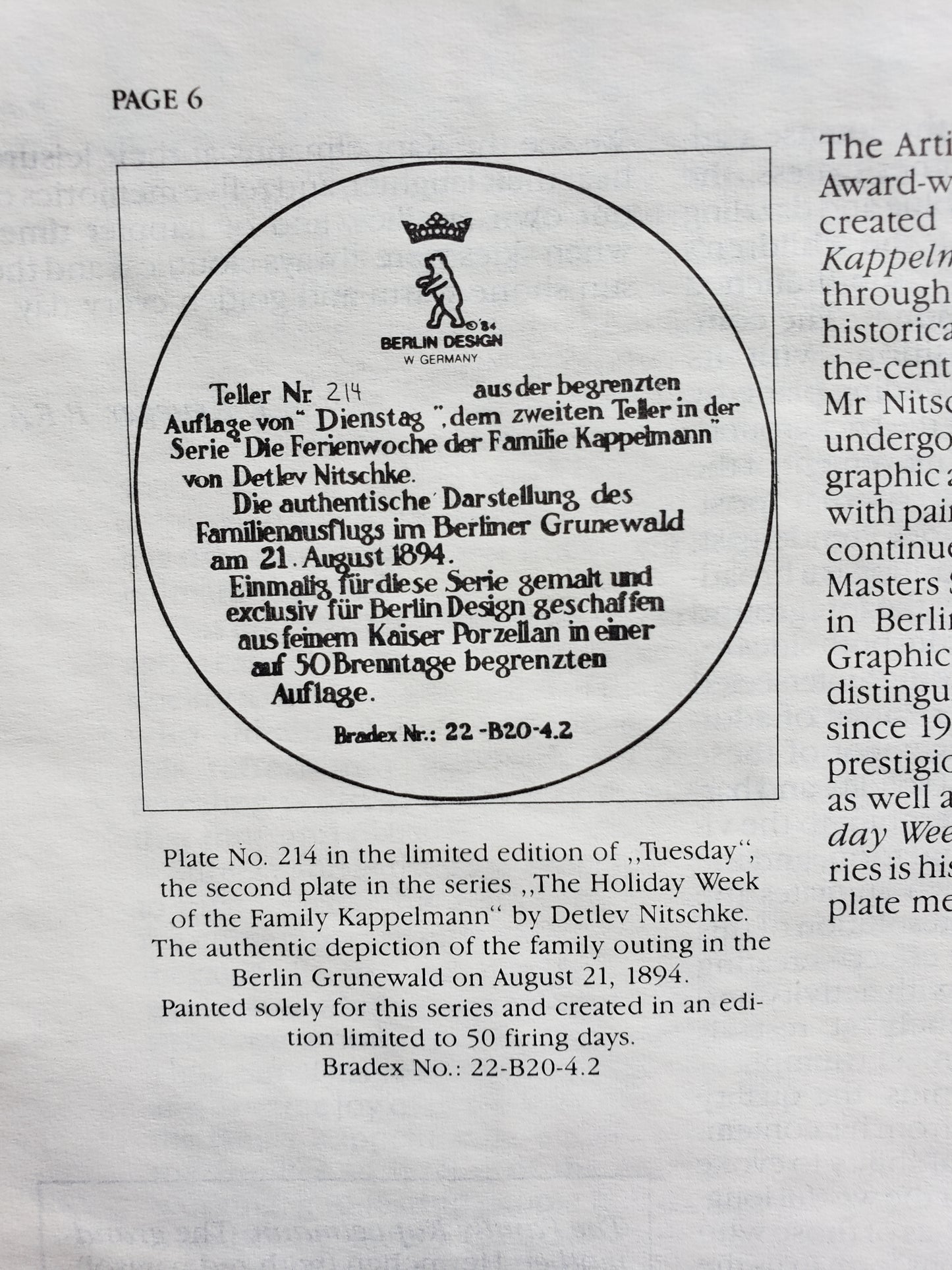 "Tuesday" in the Kappelmann Family's Holiday Week series by Detlev Nitschke