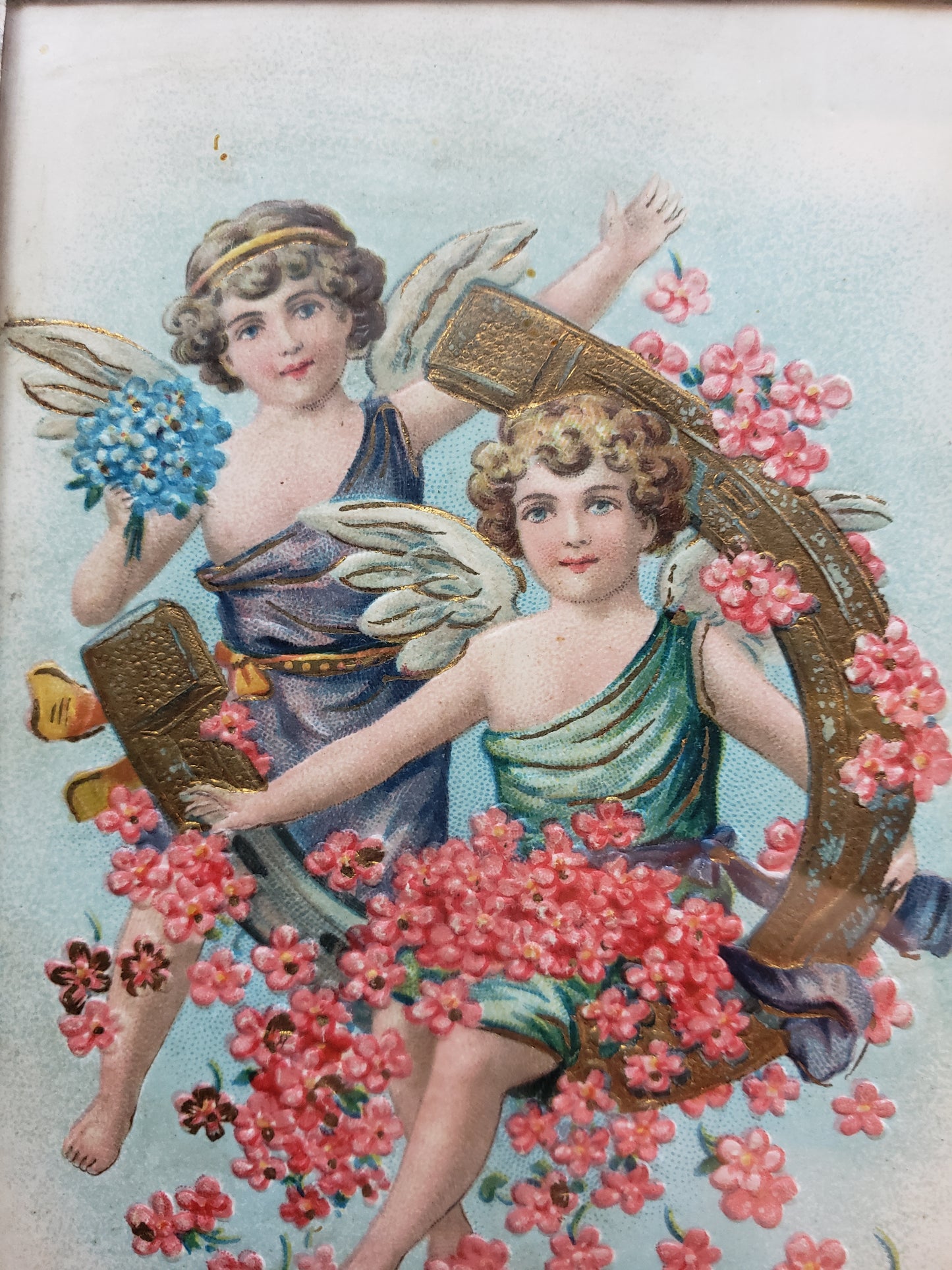 1908 Birthday Greetings Postcard Copper Framed
