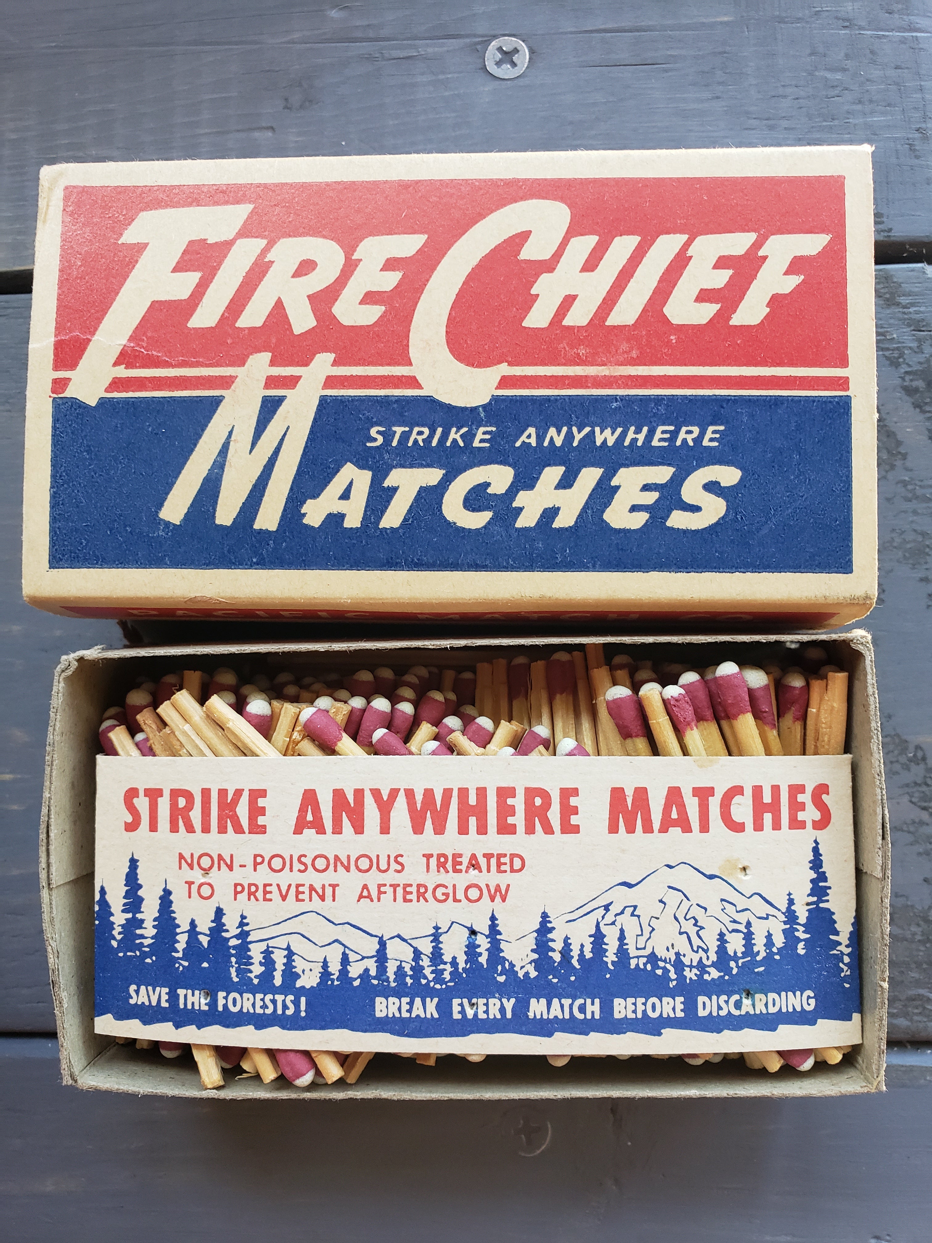 Fire Chief Strike Anywhere box with matches – Frontier Auto Museum