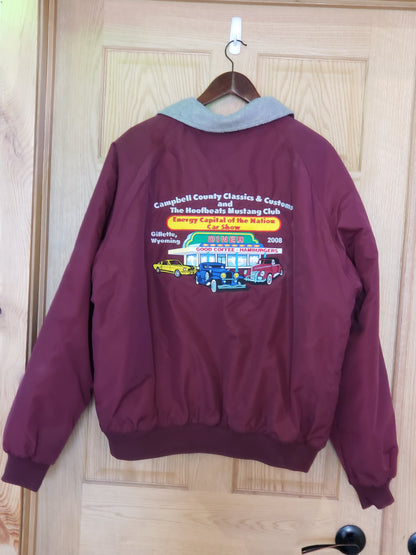 Maroon 2008 Car Club Jacket XL Campbell County Customs & Classics/ Hoofbeats Mustang Club