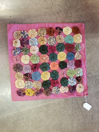 Vintage pink medallions pillow cover