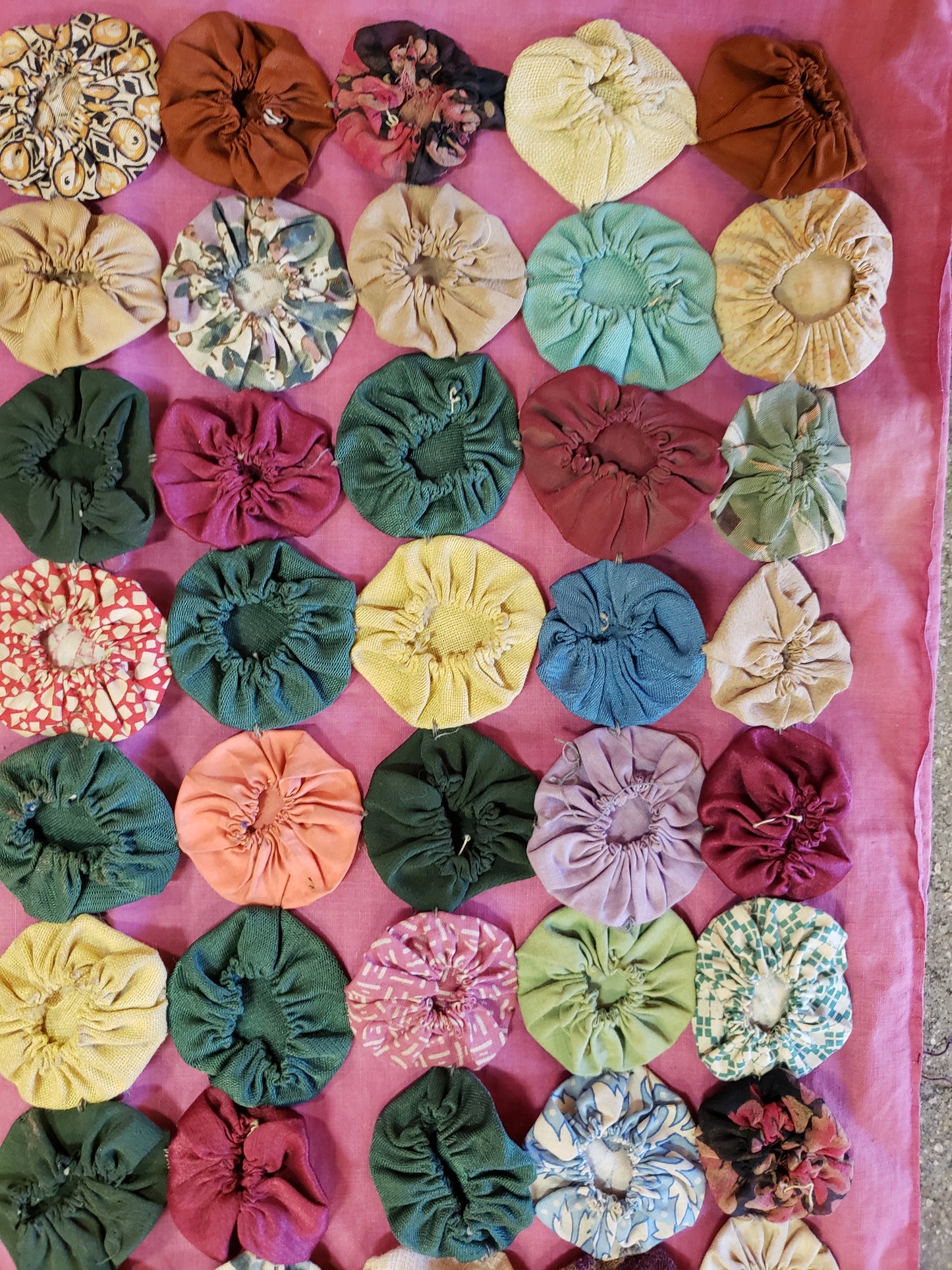 Vintage pink medallions pillow cover