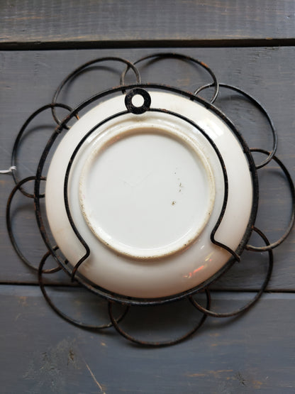 Vintage Souvenir Flower Plate wall hang