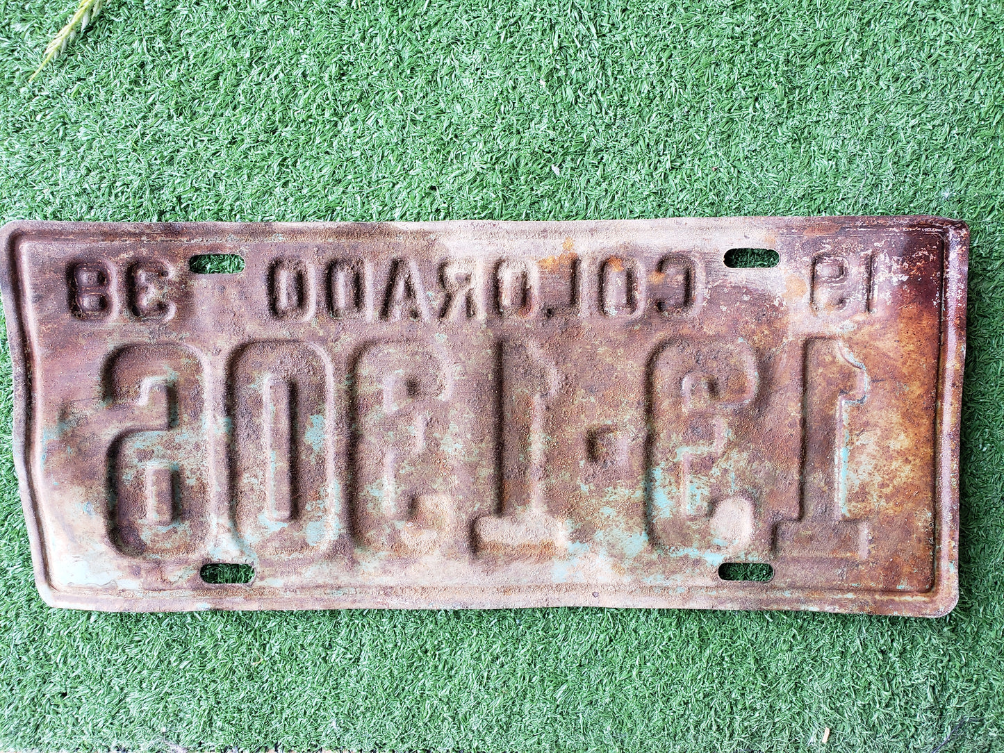 1938 Colorado license plate #13 1306