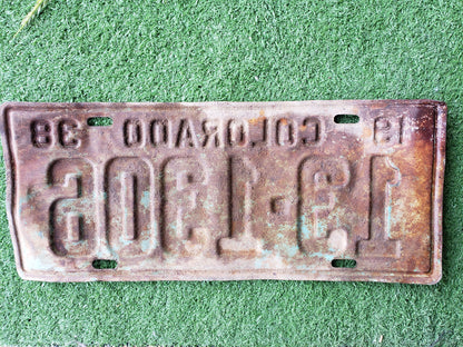 1938 Colorado license plate #13 1306
