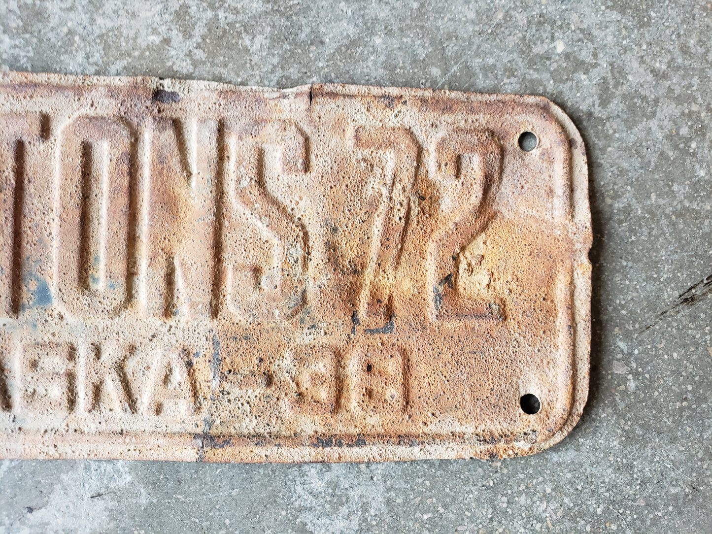 1938 Nebraska 2 1/2 ton license plate