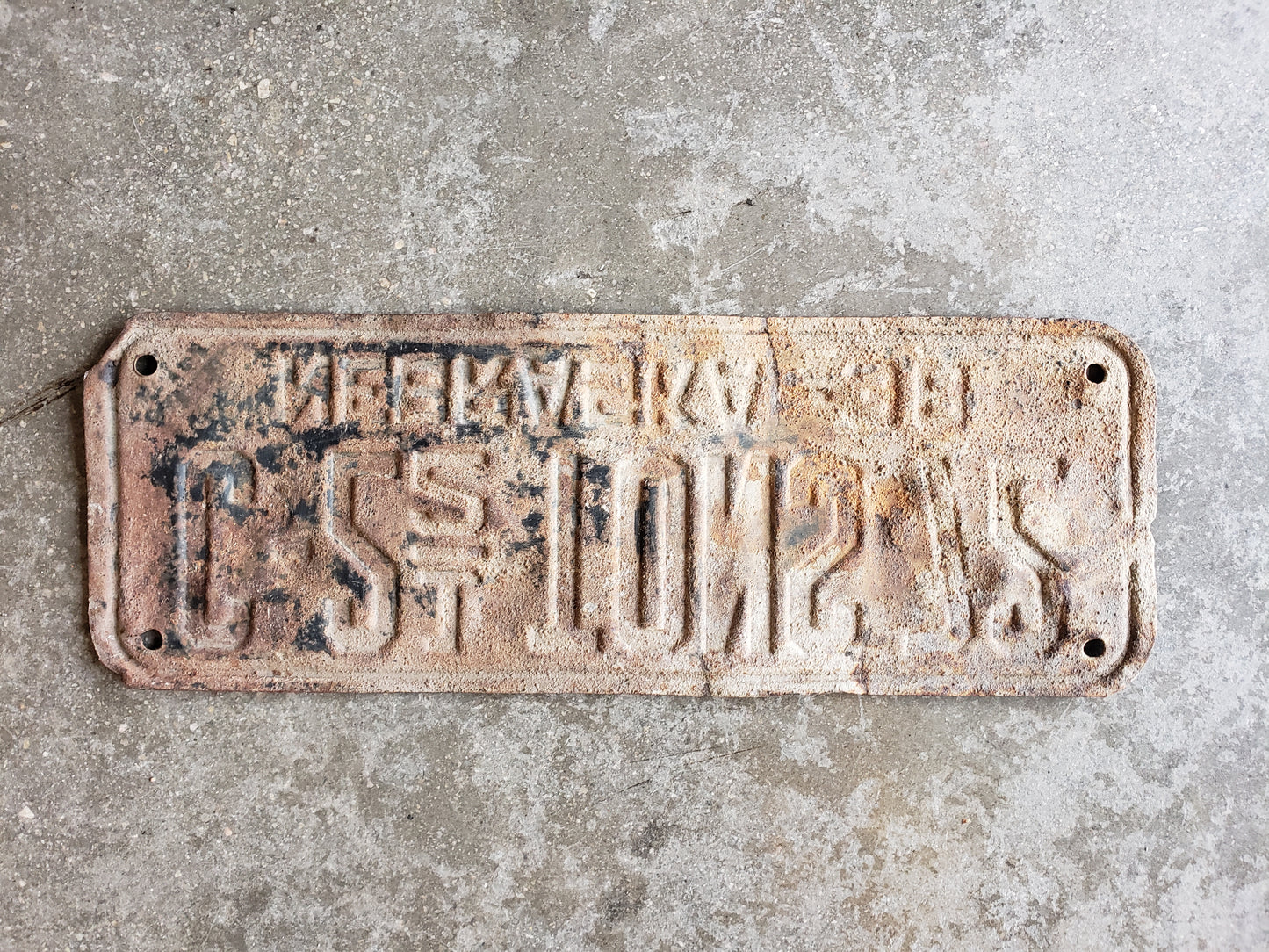 1938 Nebraska 2 1/2 ton license plate