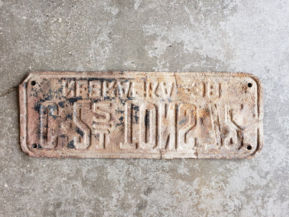 1938 Nebraska 2 1/2 ton license plate