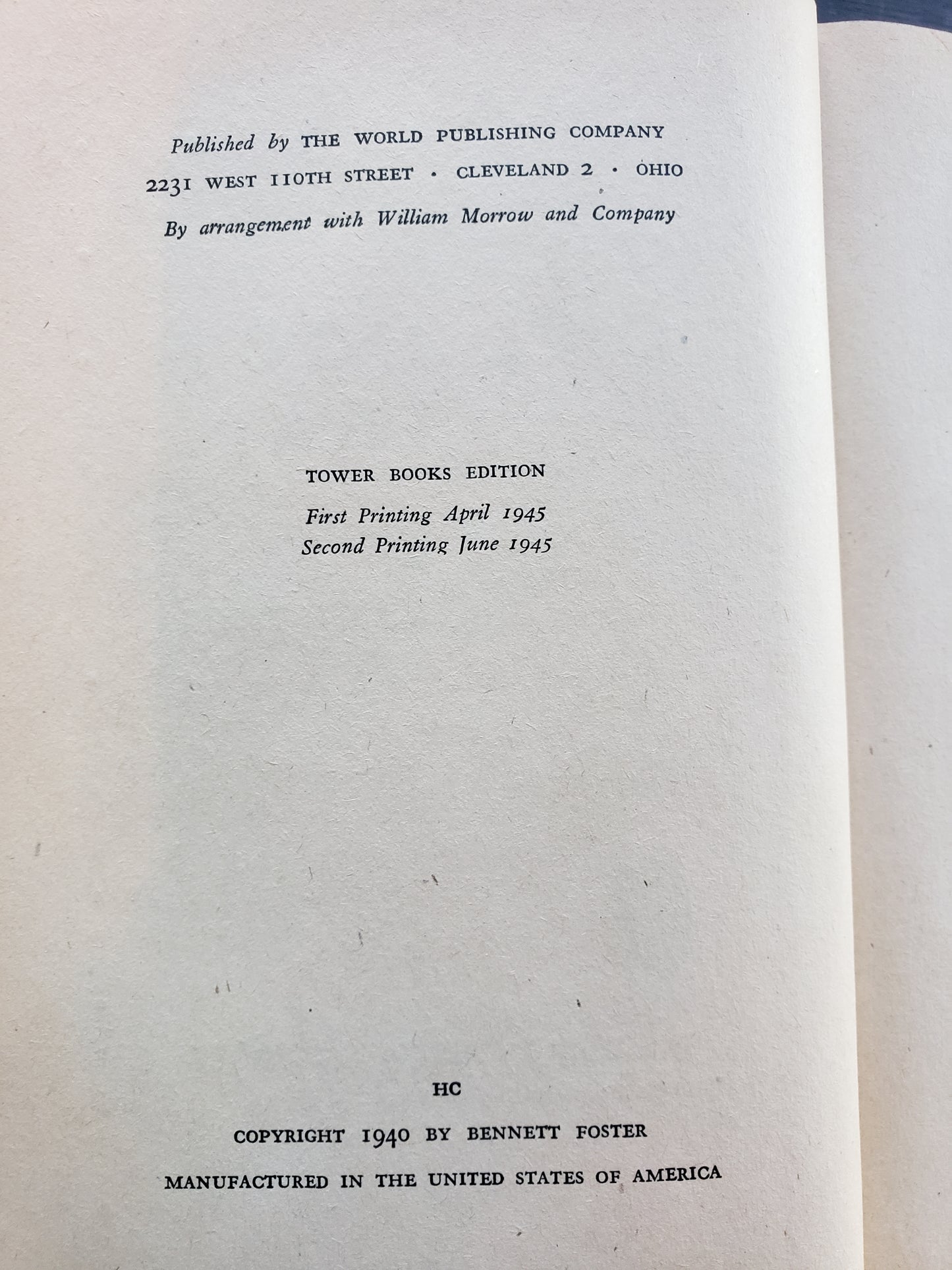 The Owl Hoot Trail by Bennett Foster (1945)
