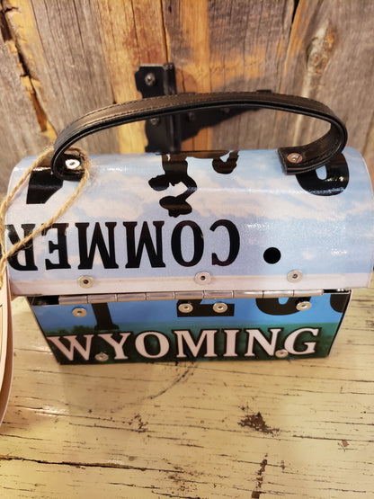 Mini Wyoming License Plate Lunch Box