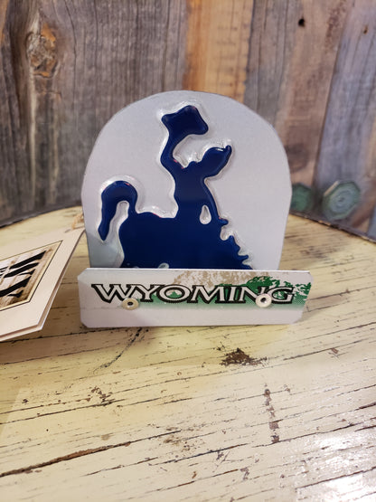 Wyoming License Plate Business Card Holder