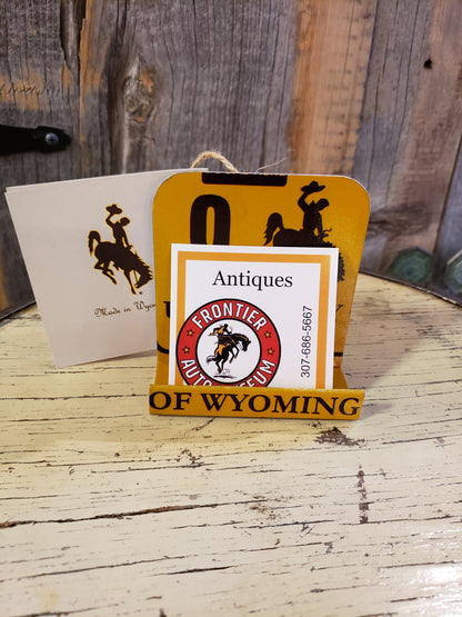 University of Wyoming License Plate Business Card Holder