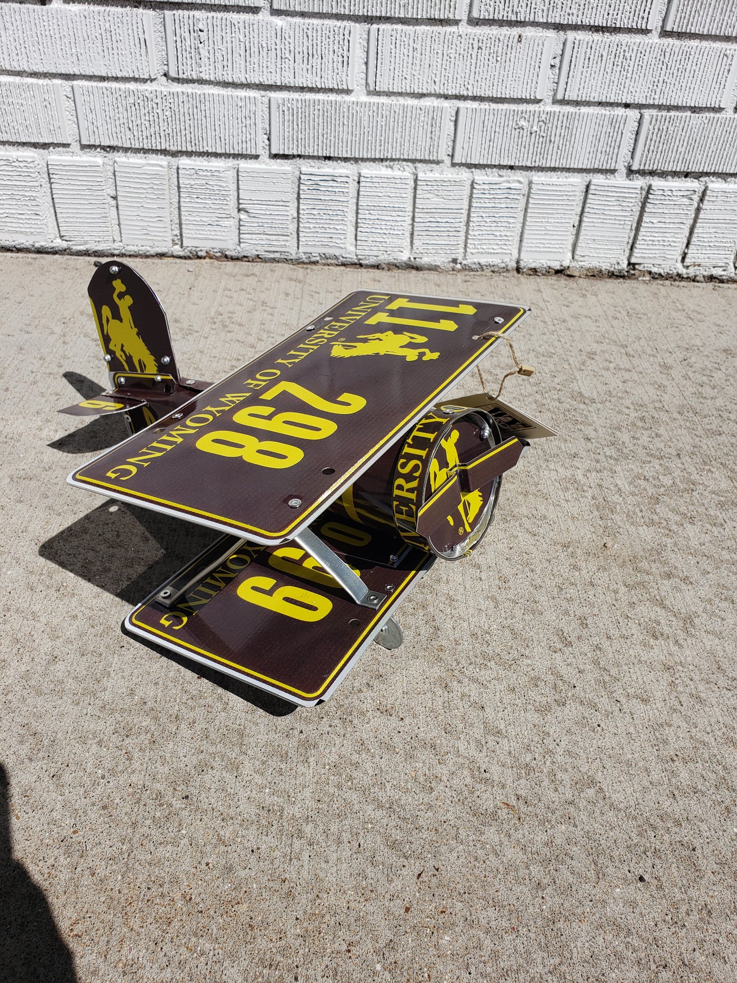 University of Wyoming License Plate Large Bi-Plane