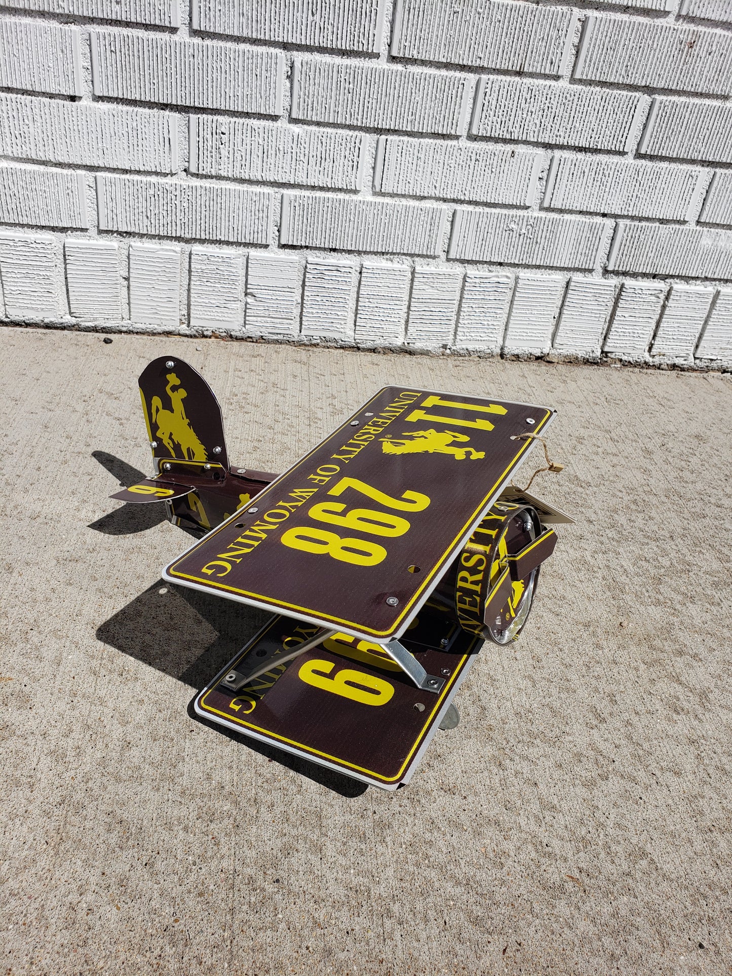 University of Wyoming License Plate Large Bi-Plane