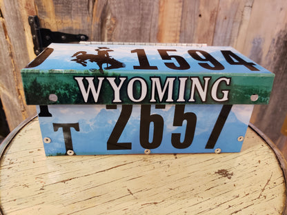 Wyoming license plate pencil box