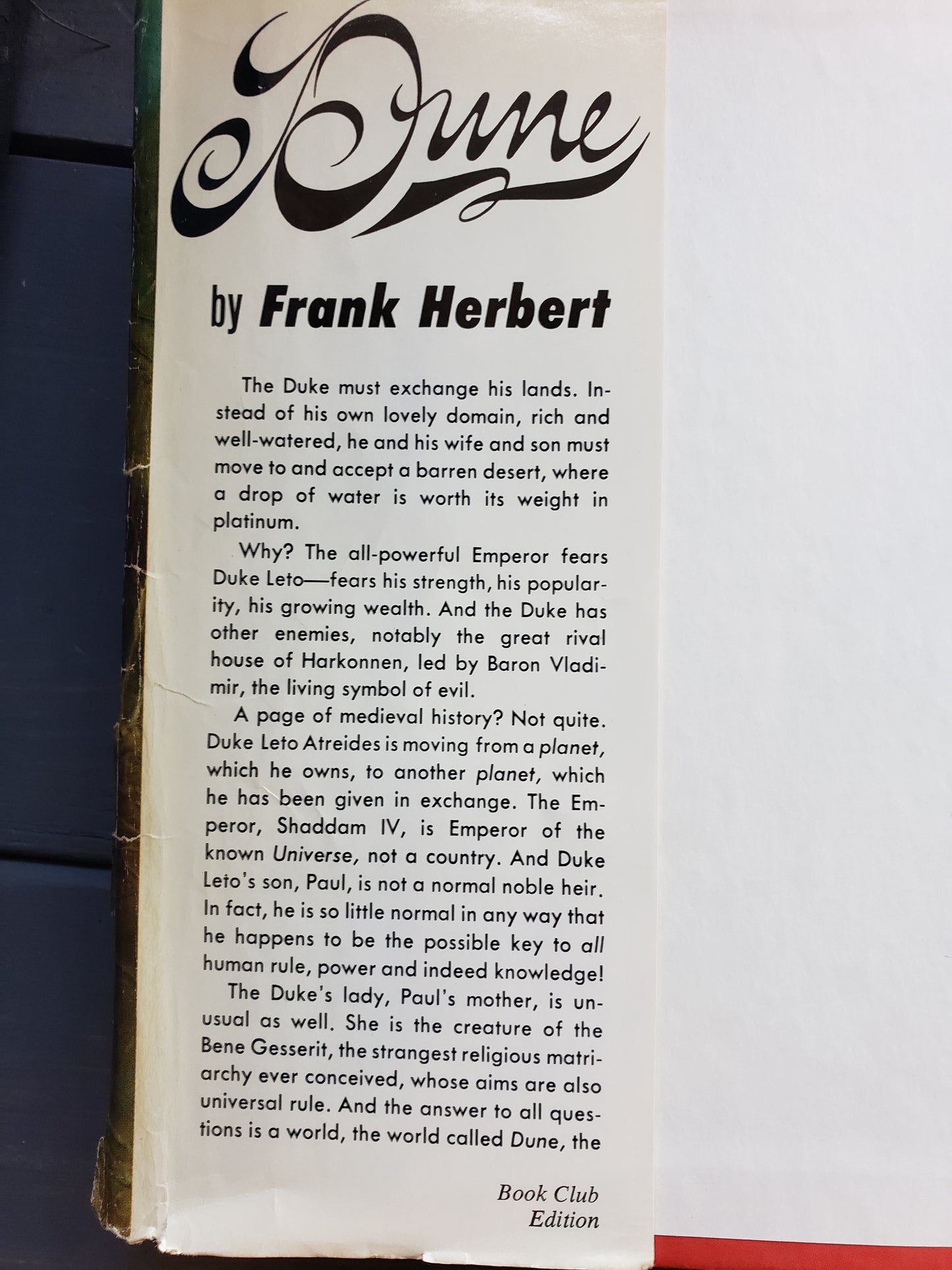 DUNE by Frank Herbert (1965) Book Club Edition