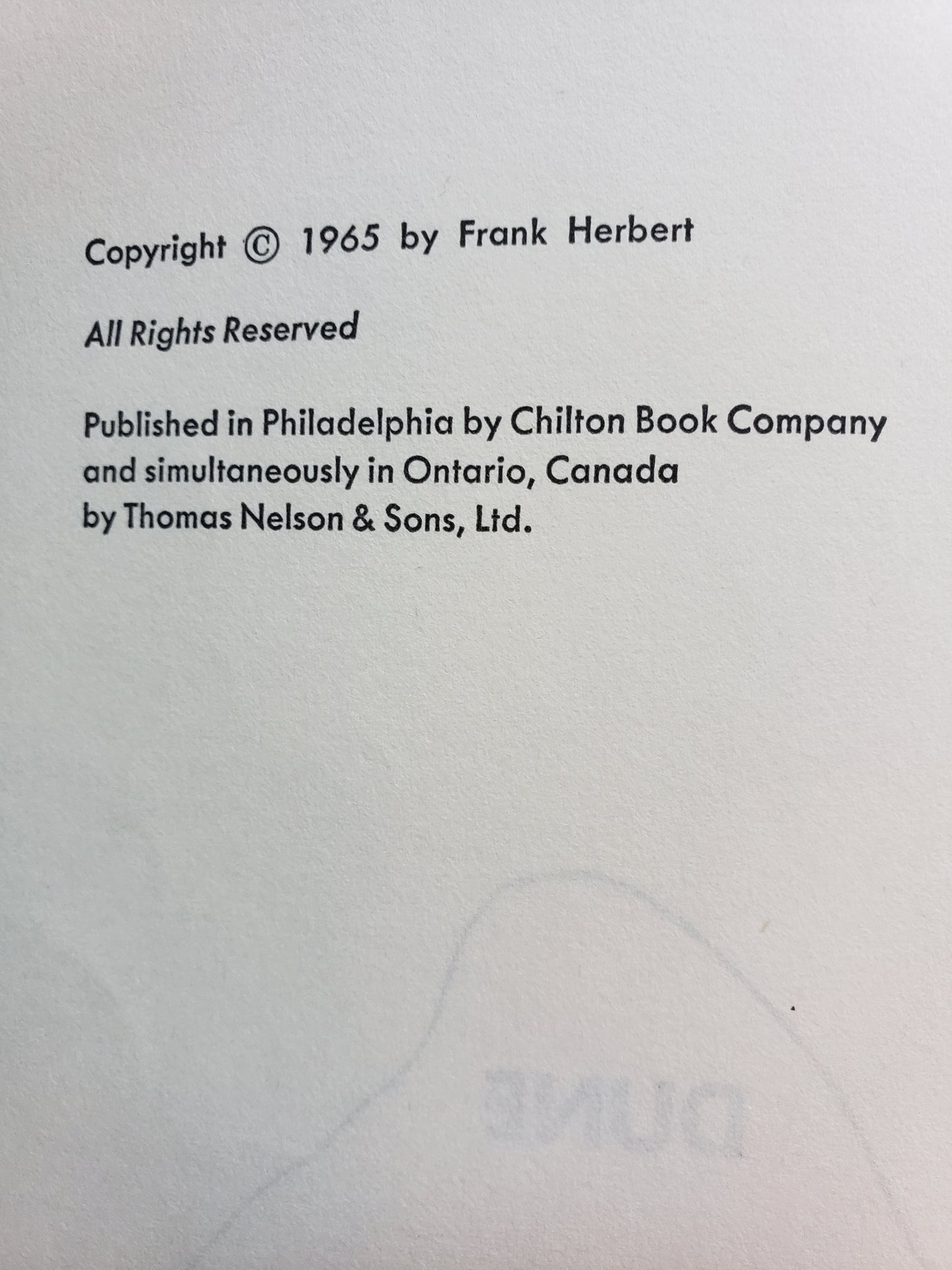 DUNE by Frank Herbert (1965) Book Club Edition