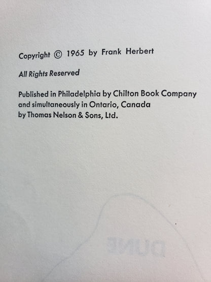 DUNE by Frank Herbert (1965) Book Club Edition