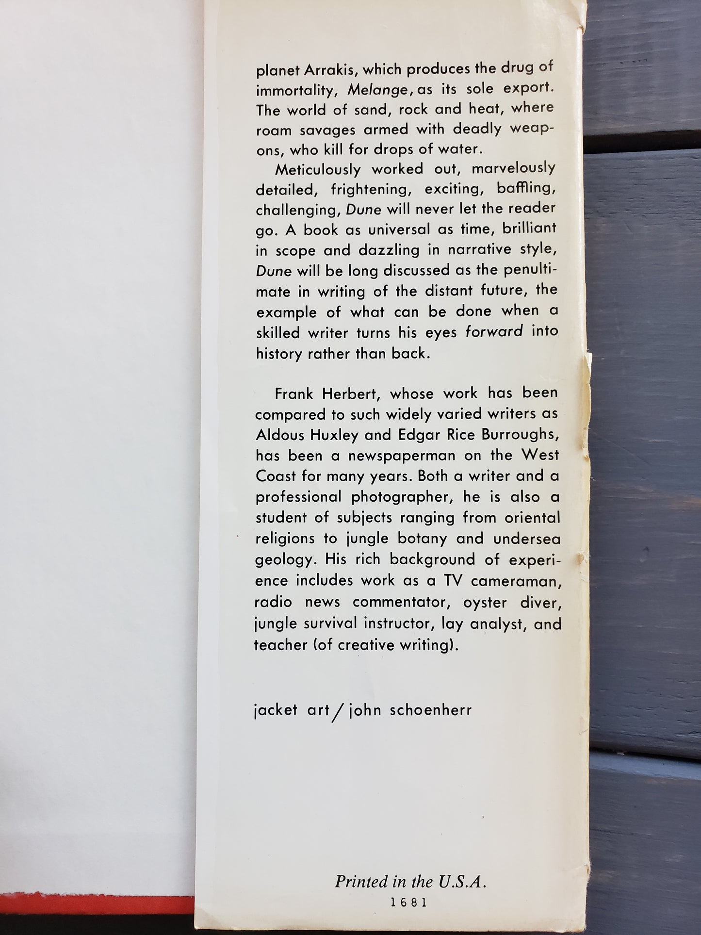 DUNE by Frank Herbert (1965) Book Club Edition