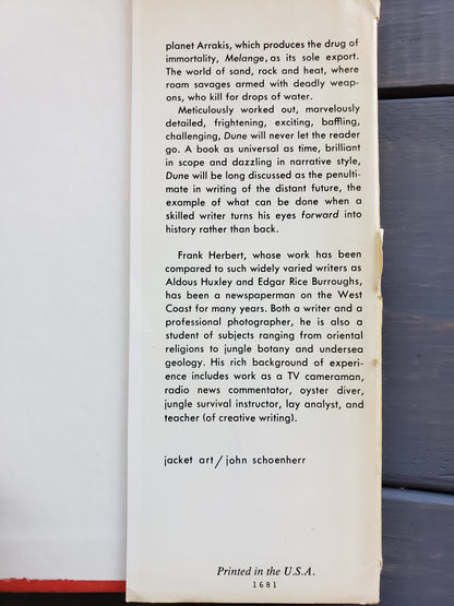DUNE by Frank Herbert (1965) Book Club Edition