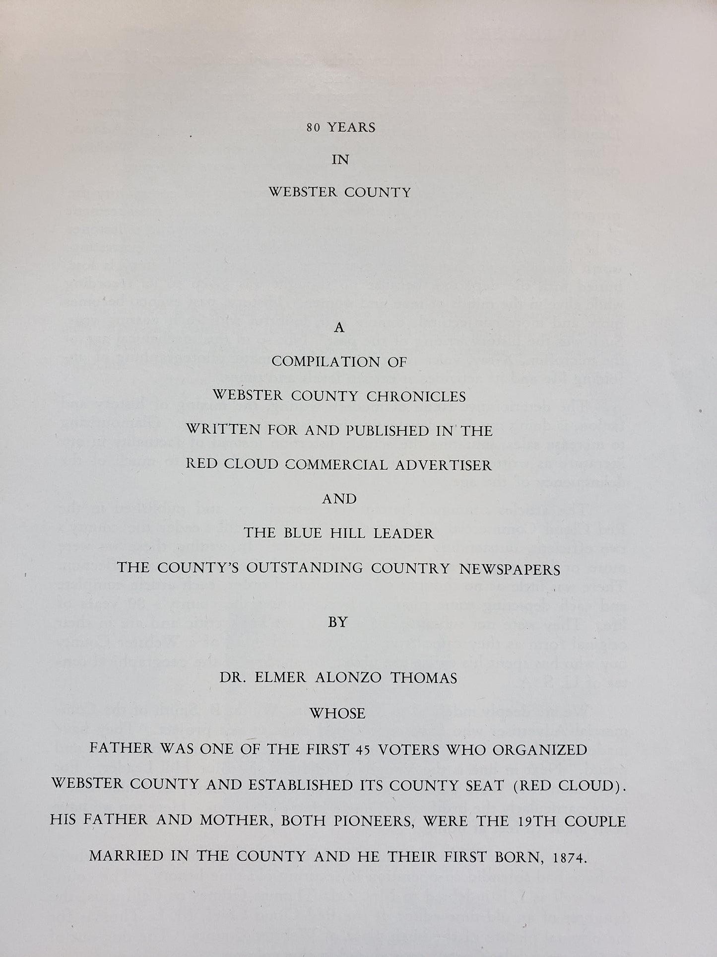 80 Years in Webster County (Nebraska) 1953