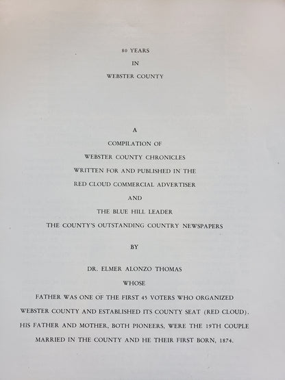 80 Years in Webster County (Nebraska) 1953