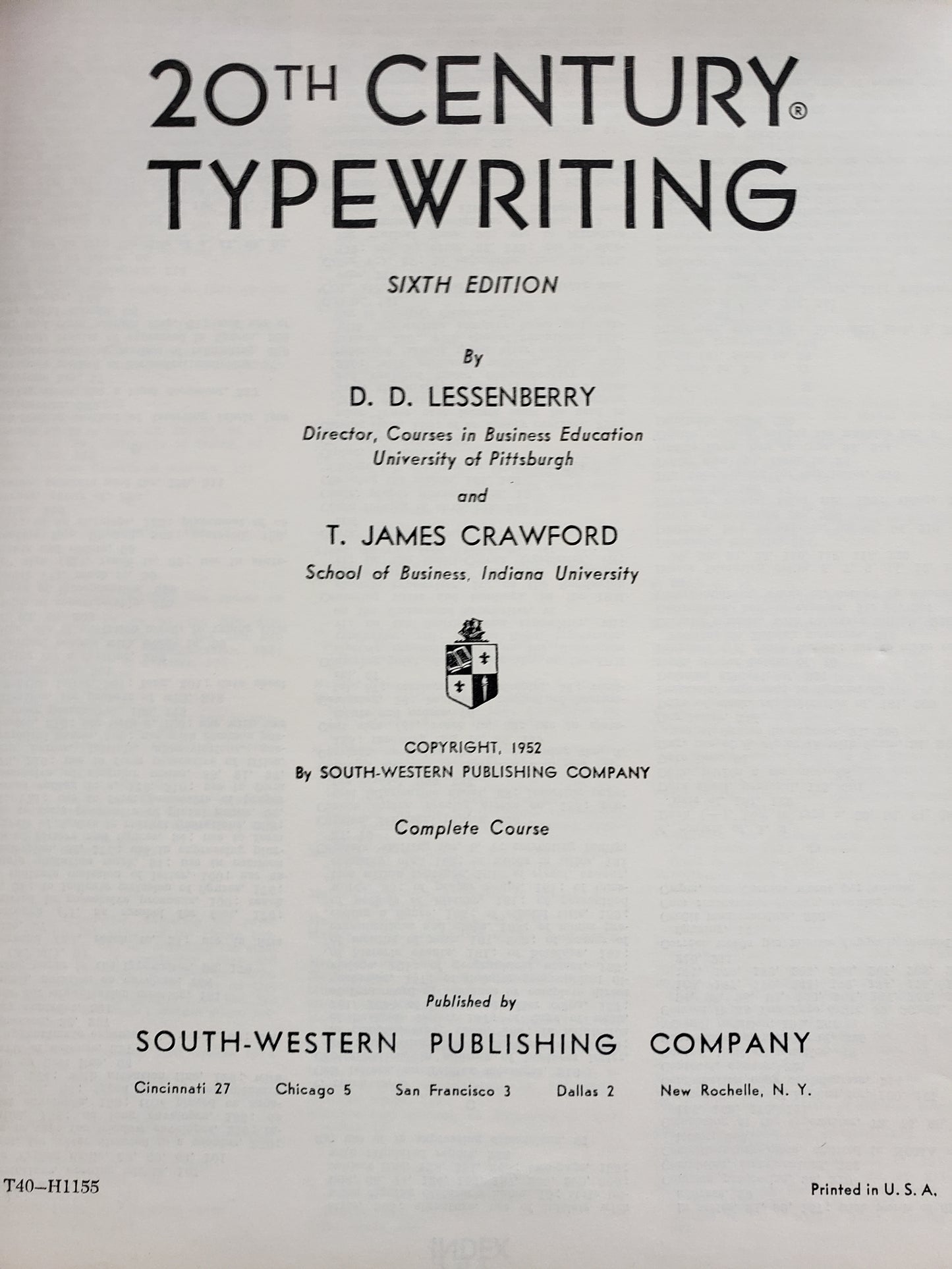 1952 20th century typewriting