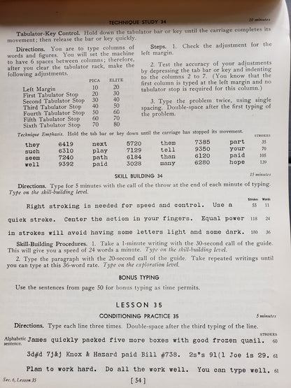 1952 20th century typewriting