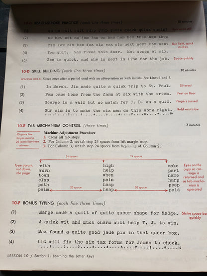 1962 20th Century Typewriting Eighth Edition