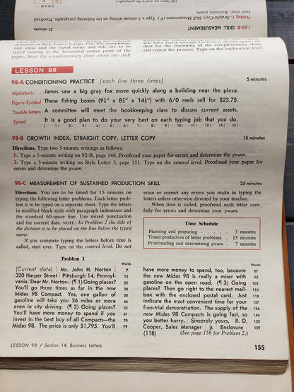 1962 20th Century Typewriting Eighth Edition