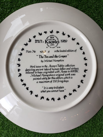 The Fox and the Grapes collectible plate (1988)