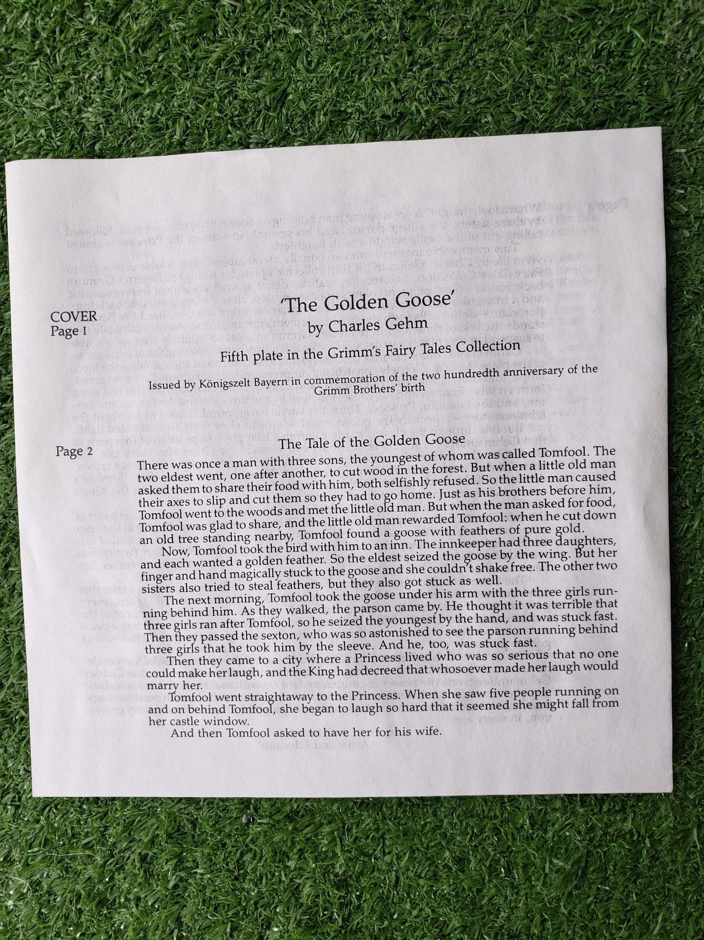 The Golden Goose collectible plate (1984)