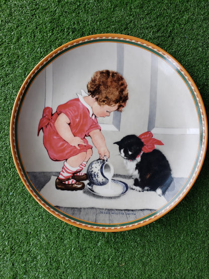 Suppertime for Kitty collectible plate by Jessie Willcox Smith