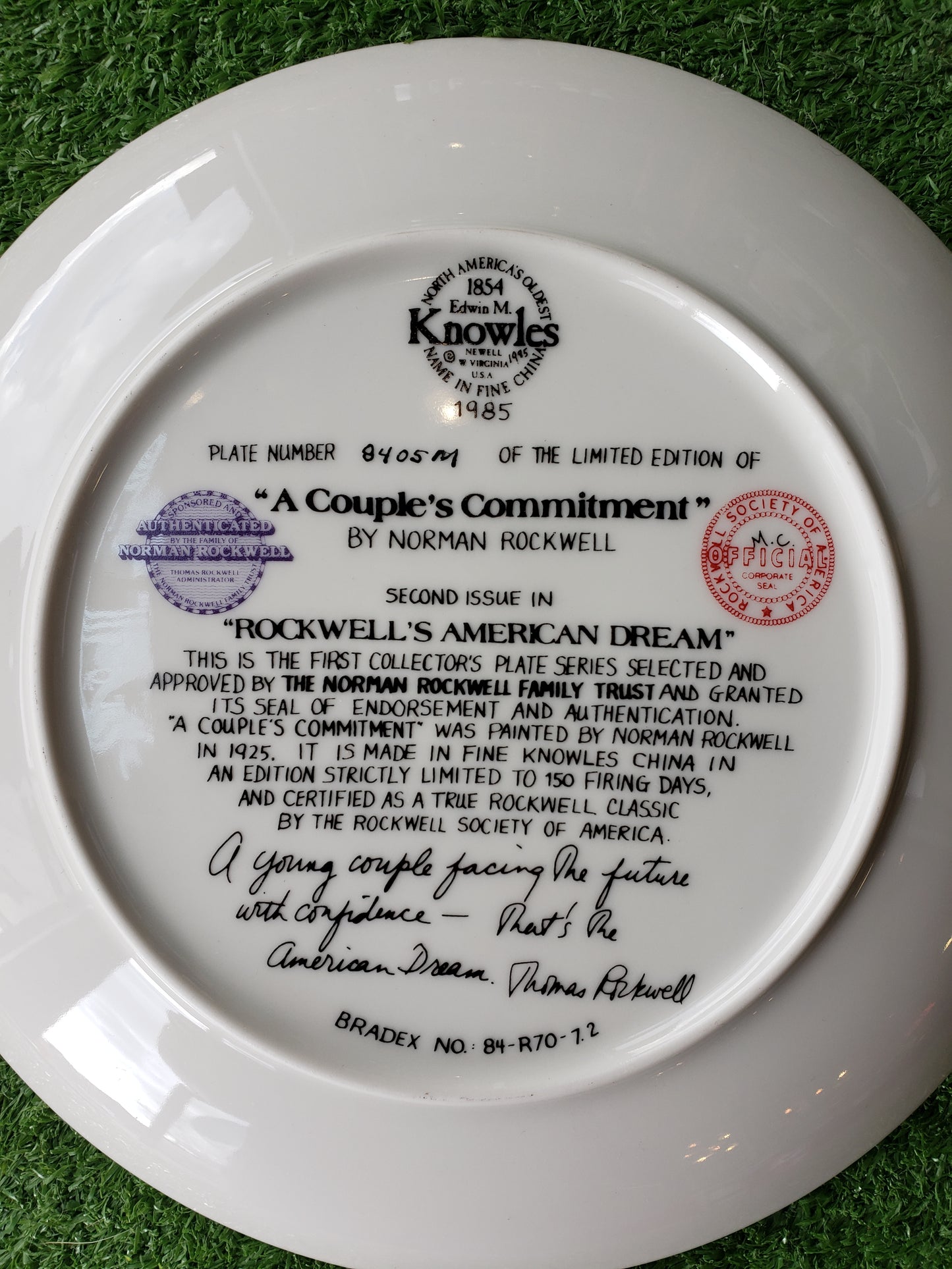 A Couple's Commitment plate by Norman Rockwell