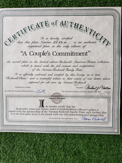 A Couple's Commitment plate by Norman Rockwell