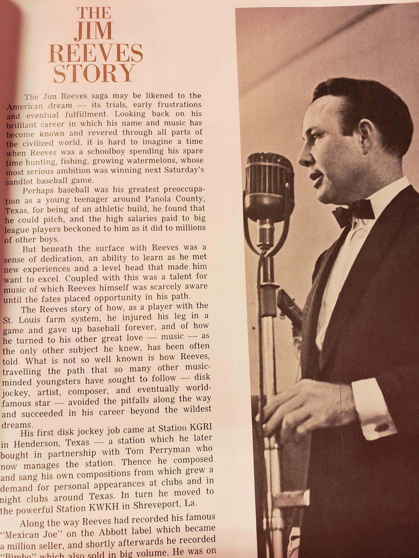 Jim Reeves Memorial & Souvenir Photo Album Vol. 1