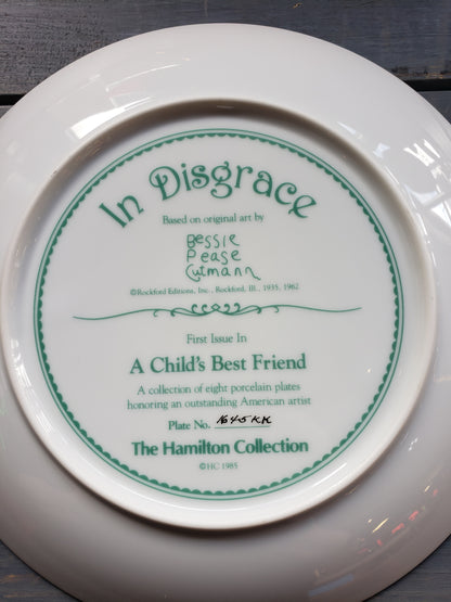 "In Disgrace" A Child's Best Friend collectible plate by Bessie Pease Cutmann
