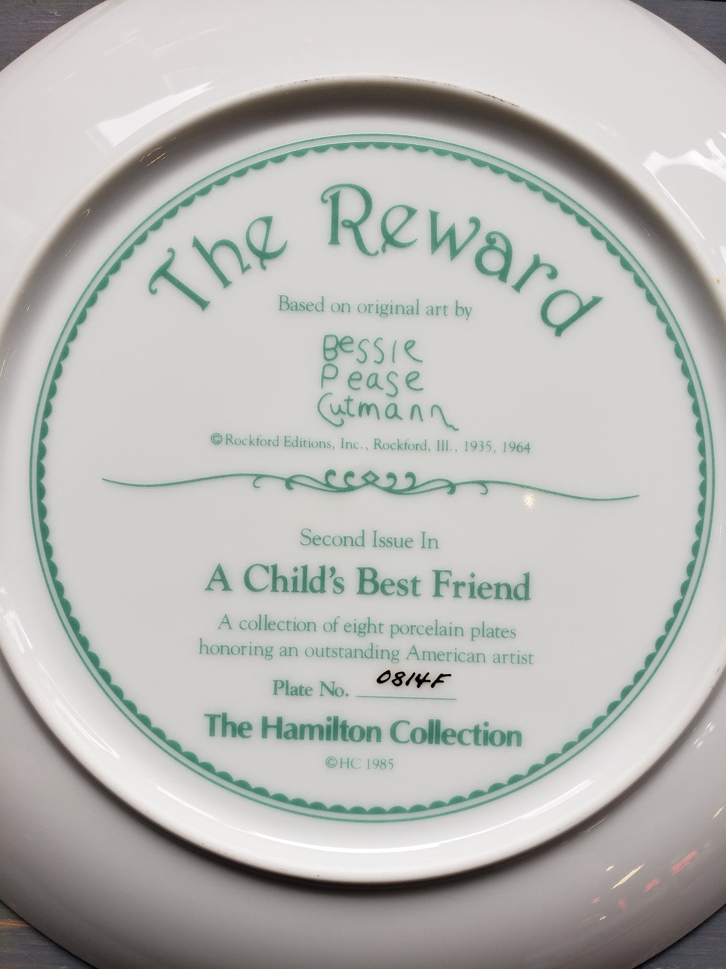 "The Reward" A Child's Best Friend collectible plate by Bessie Pease Gutmann