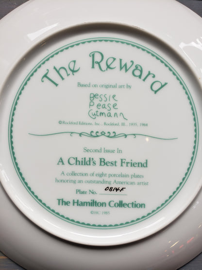 "The Reward" A Child's Best Friend collectible plate by Bessie Pease Gutmann