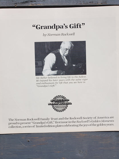 "Grandpa's Gift" by Norman Rockwell collectible plate