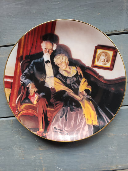 "End of Day" by Norman Rockwell collectible plate