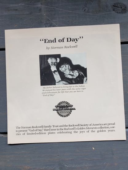 "End of Day" by Norman Rockwell collectible plate