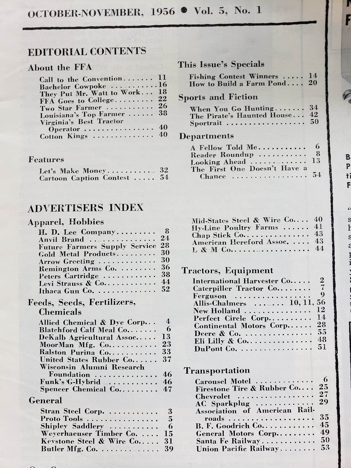 1956 Future Farmer Magazine (Oct. - Nov.)