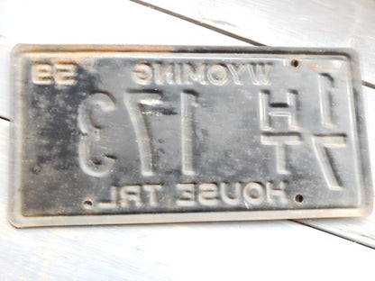 1959 Wyoming House Trailer license plate # 17 HT 173