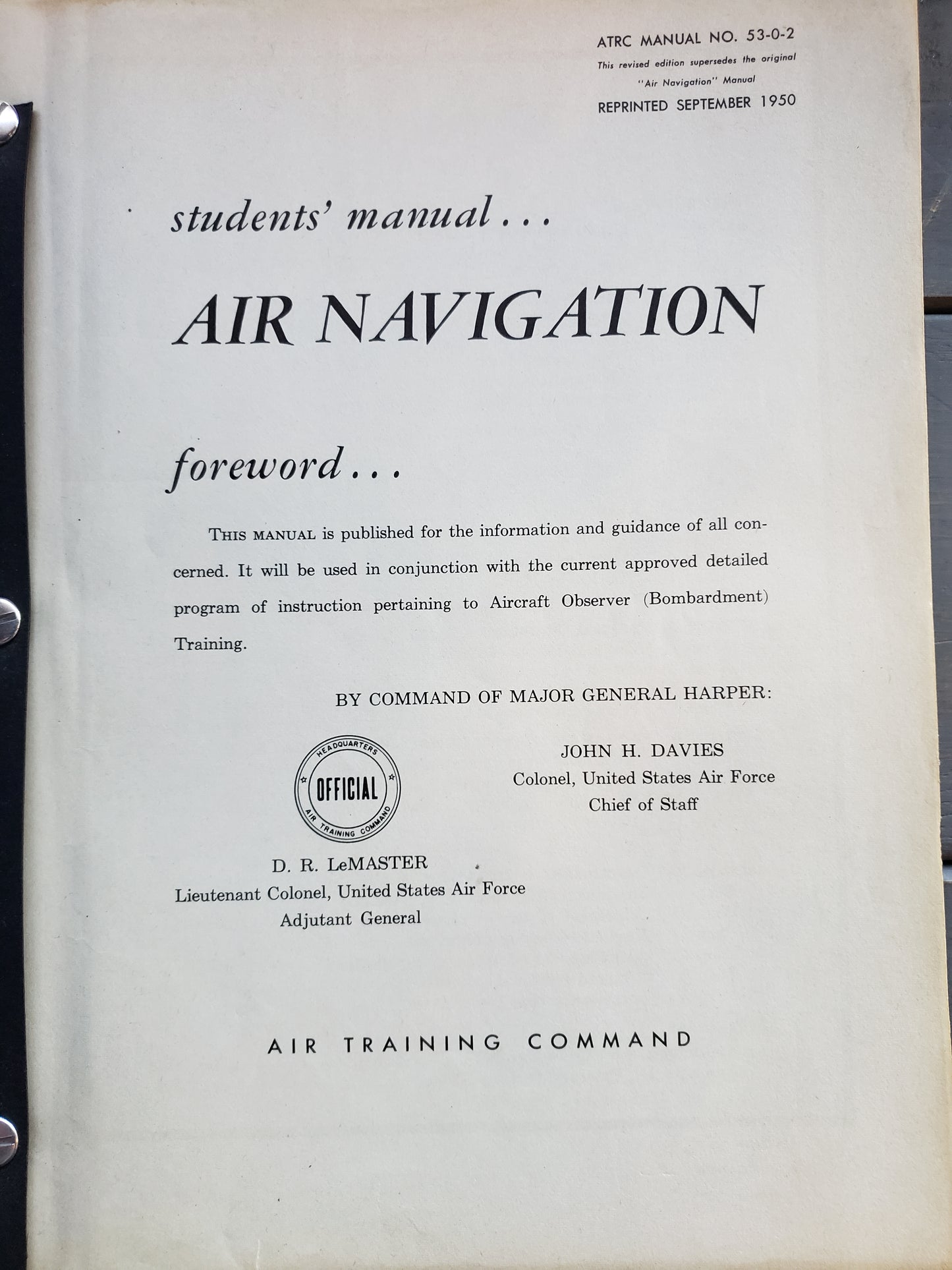(1950) Set of Air Navigation training books